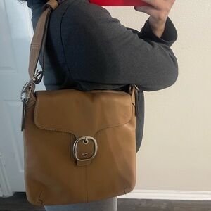 Coach Tan Slouchy Leather Shoulder Bag